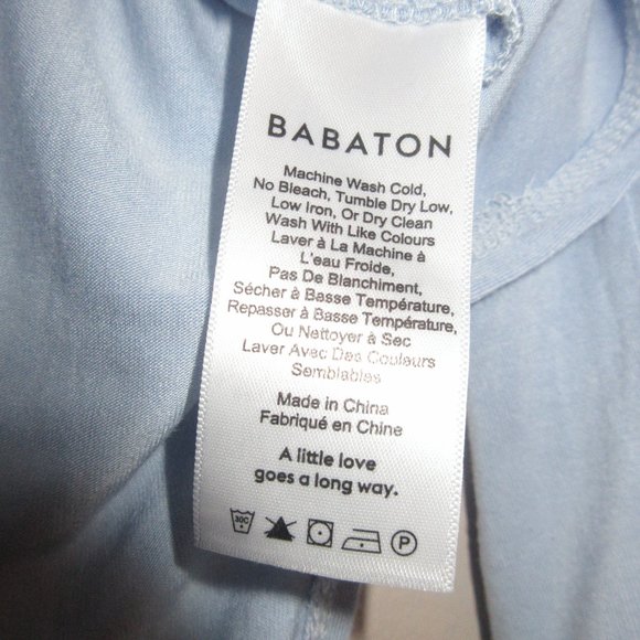 Babaton Aritzia Women's Medium Top Norris Drop Shoulder Flowy Tee Blue EUC - Picture 4 of 7
